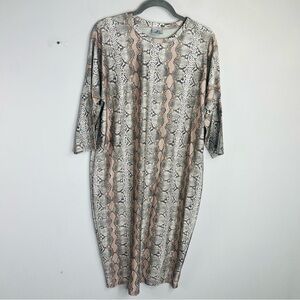 Under Cover Waterwear Size Medium Snake Python Print Stretch Dolman Swim Dress